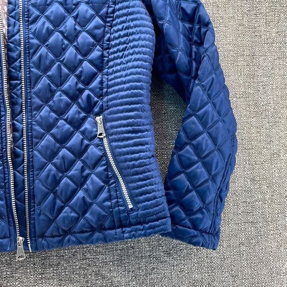 Marc New York Jacket Womans Large Blue Diamond Quilted Full Zip Warm Classic - Picture 3 of 10